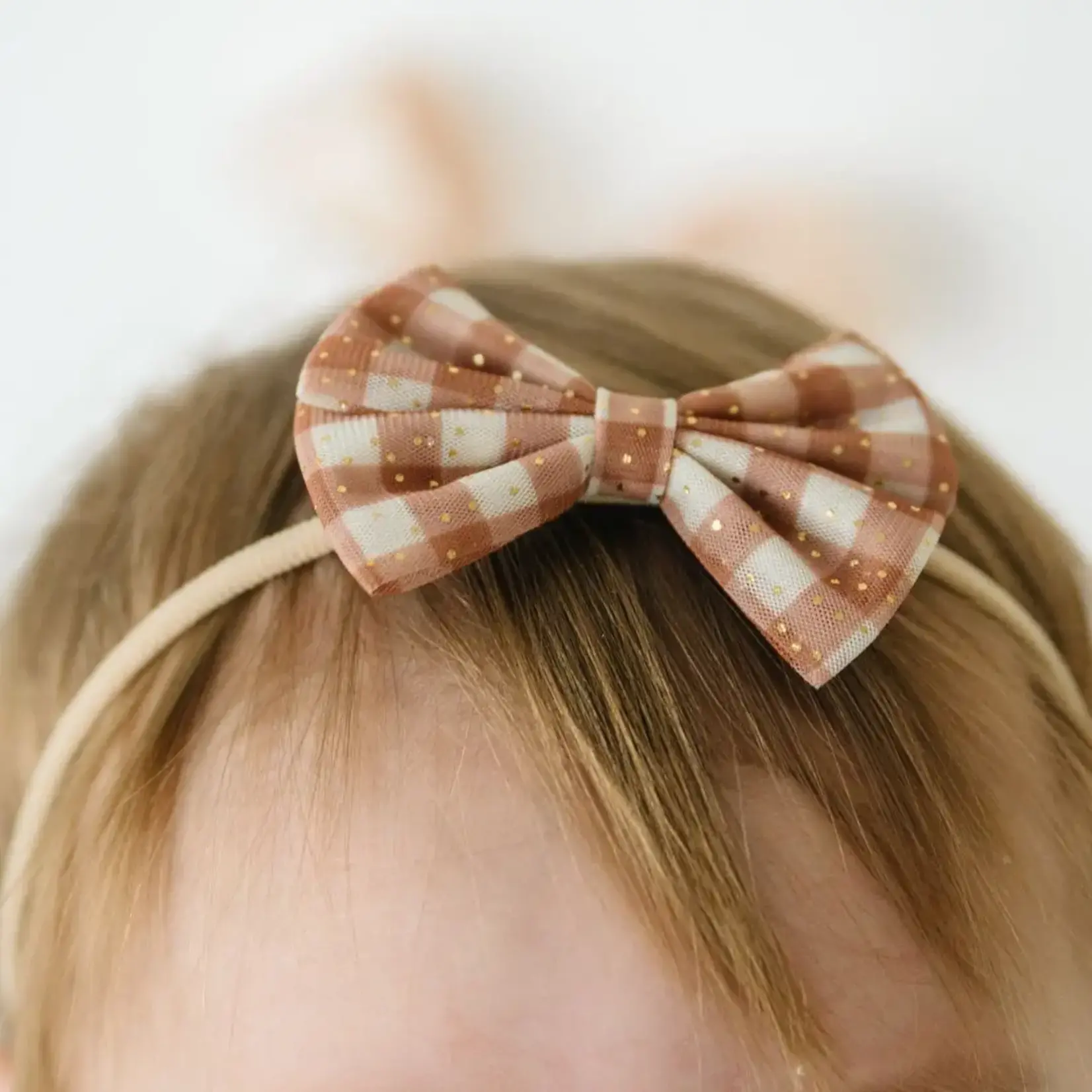 Sweet Wink Gingham Bow Headband