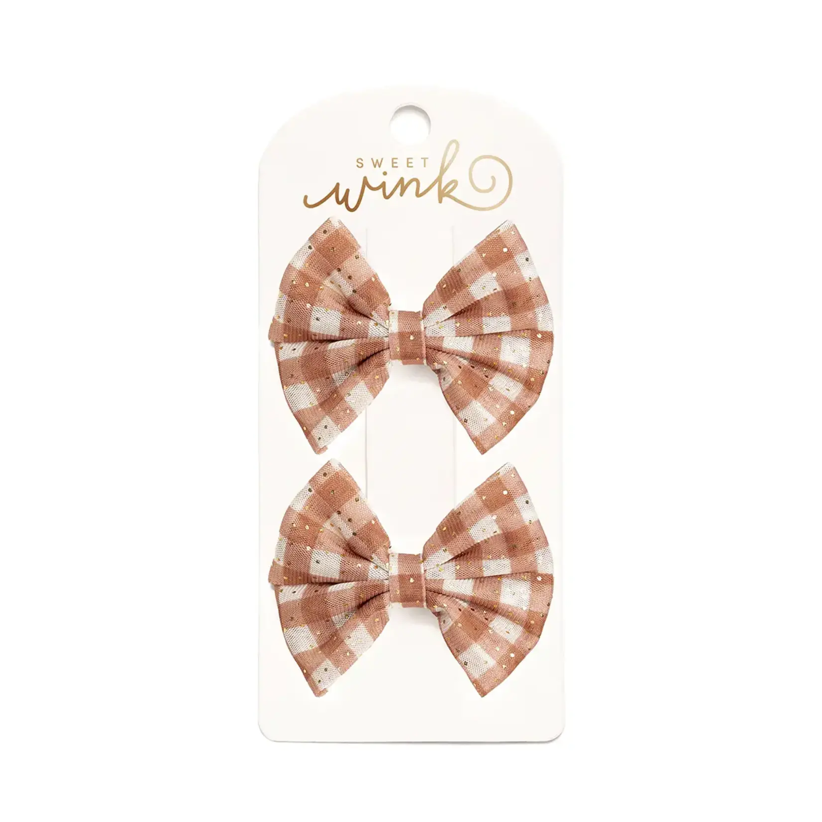 Sweet Wink Gingham Bow Clip Set