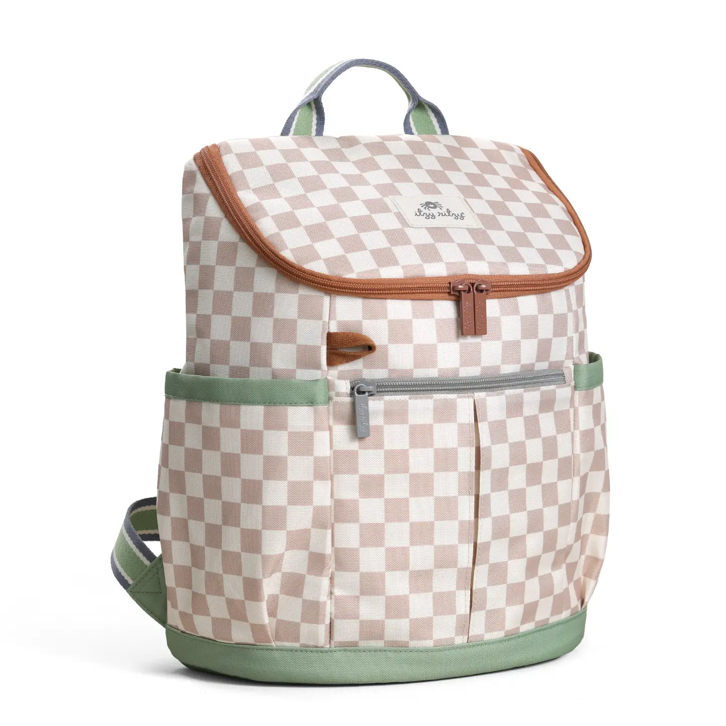 Itzy Ritzy Explorer Check Yes! Gingham Taupe Backpack - Ruffle Me This