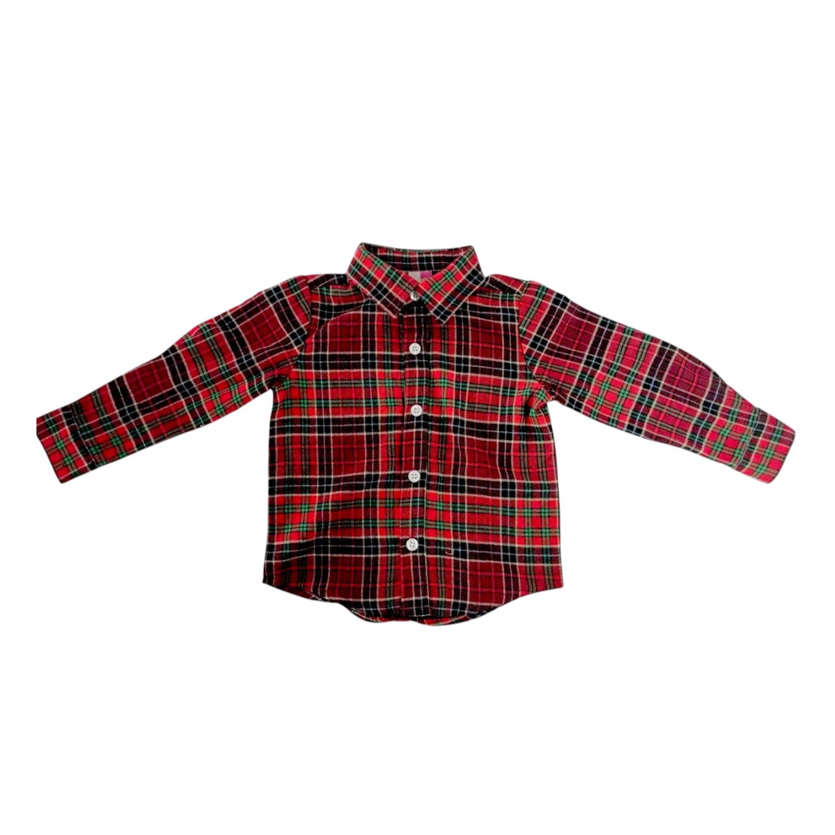 Banana Split Red & Green Plaid Button Down
