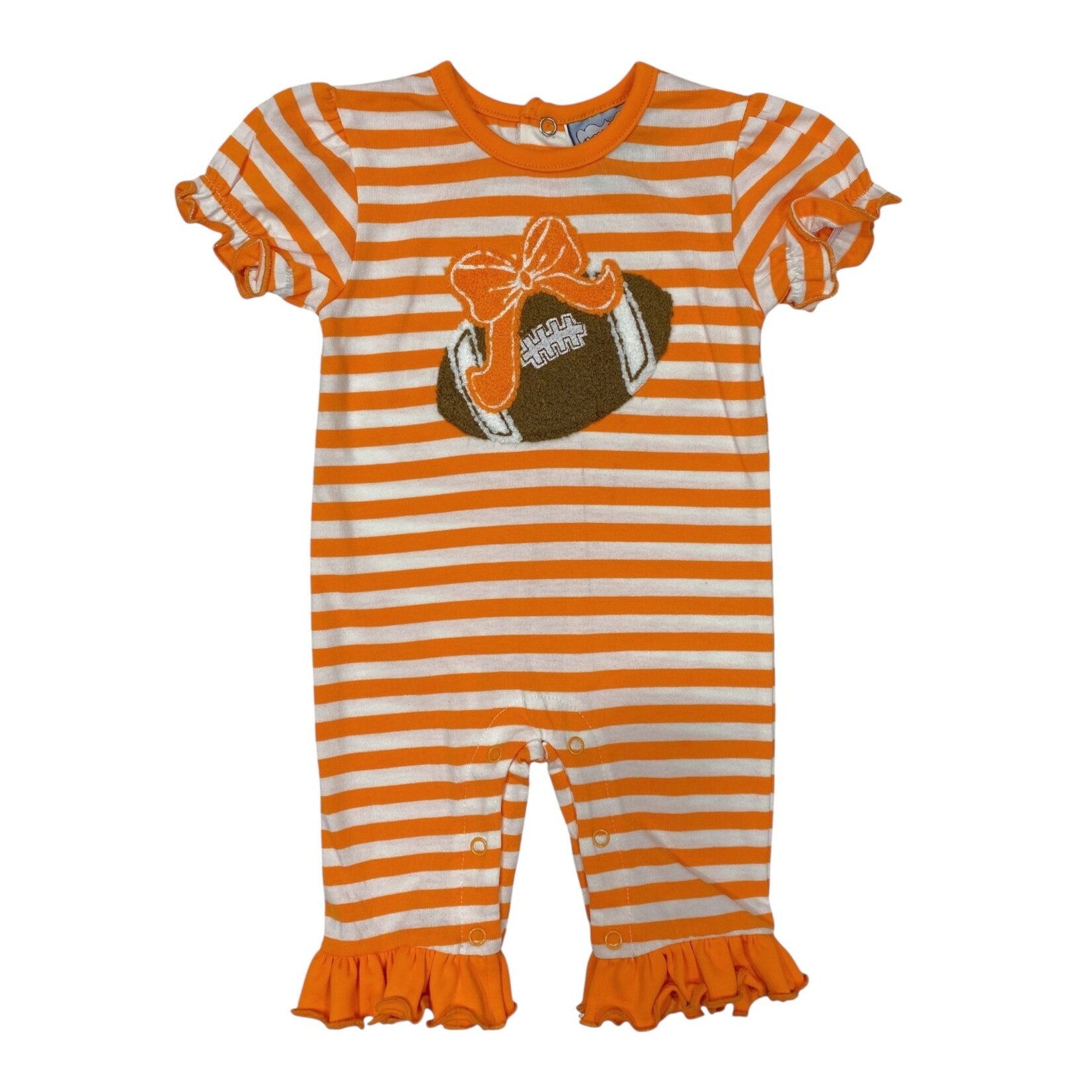 Three Sisters Orange Football Girl Romper