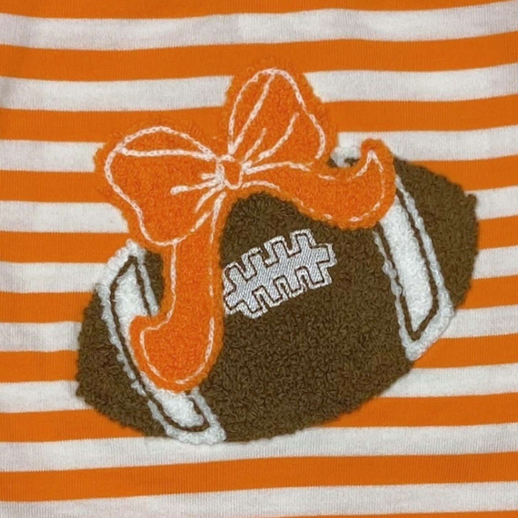 Three Sisters Orange Football Girl Romper