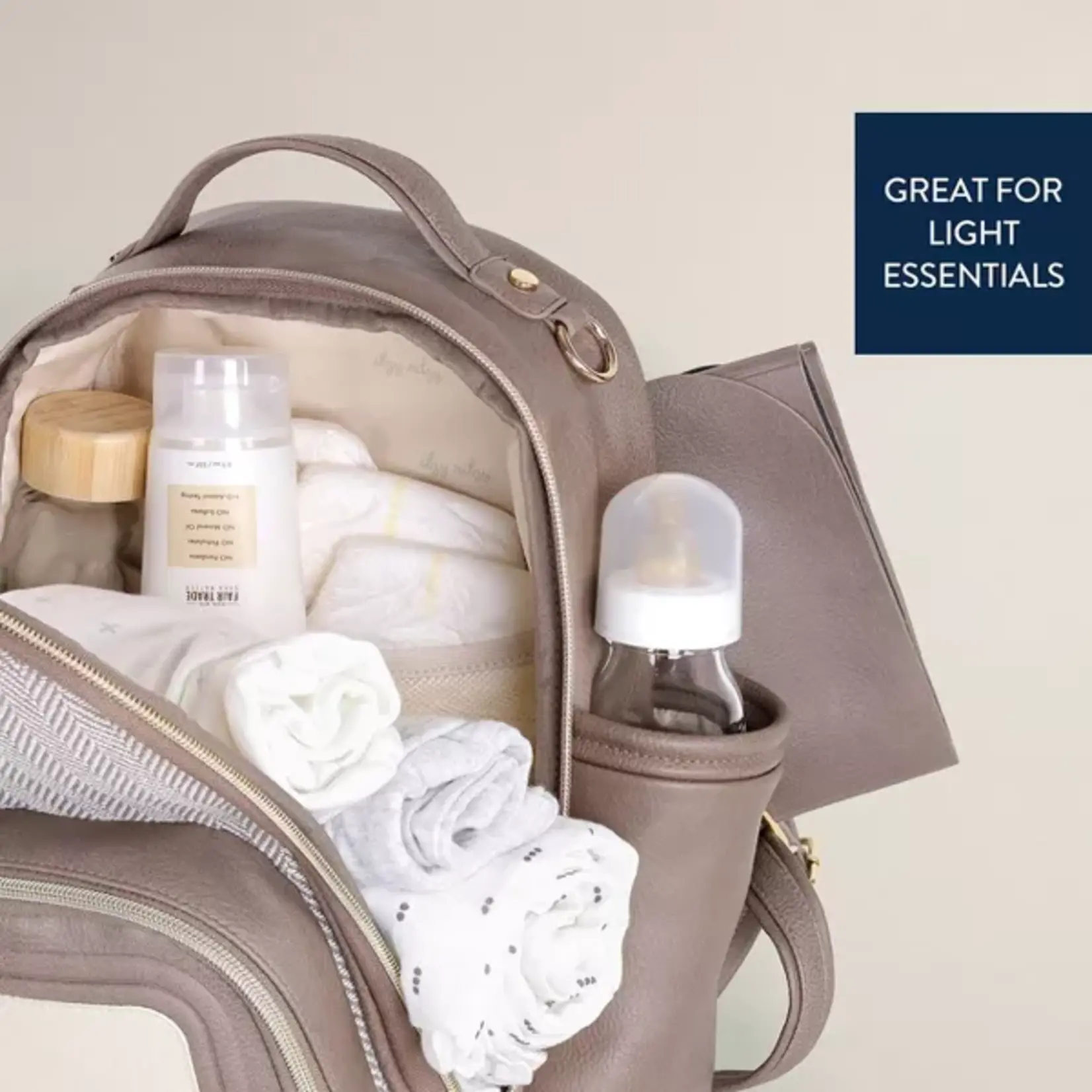 Itzy Ritzy Vanilla Latte Mini Plus Backpack Diaper Bag