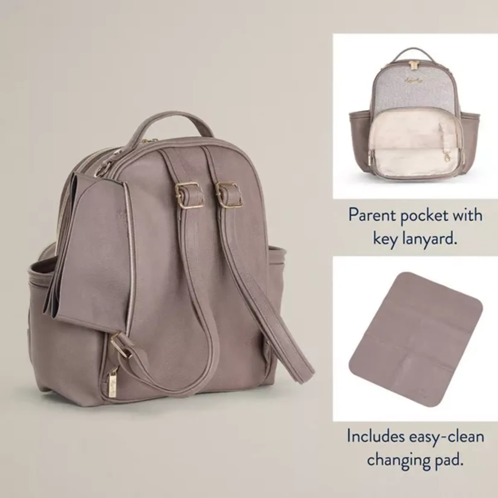 Itzy Ritzy Vanilla Latte Mini Plus Backpack Diaper Bag