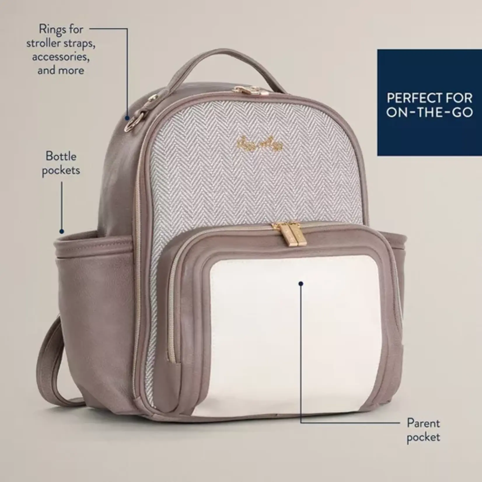 Itzy Ritzy Vanilla Latte Mini Plus Backpack Diaper Bag