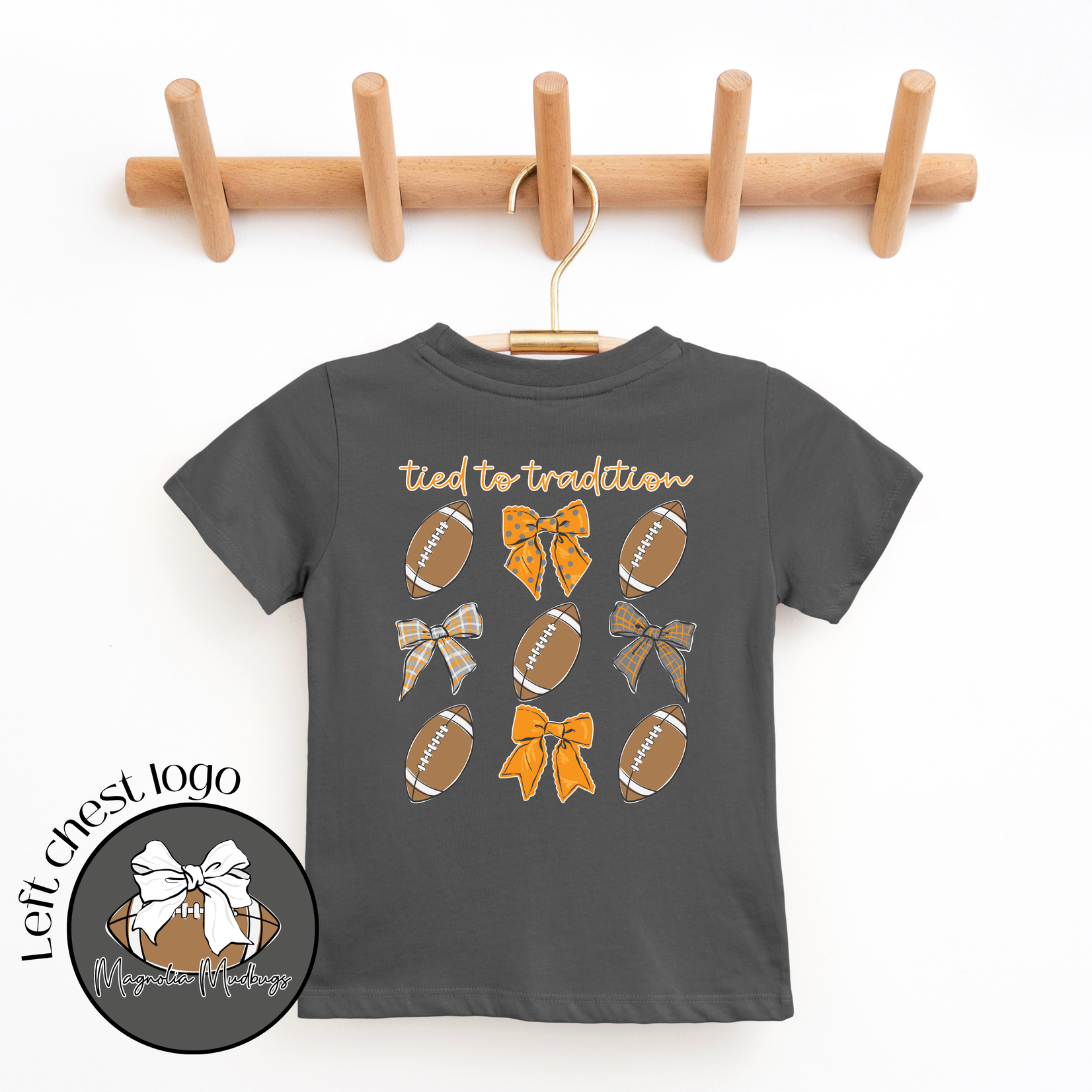 Magnolia Mudbugs Tied to Tradition Shirt - Orange + Grey