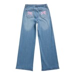 Tractr Indigo Bows Wide Leg Jeans