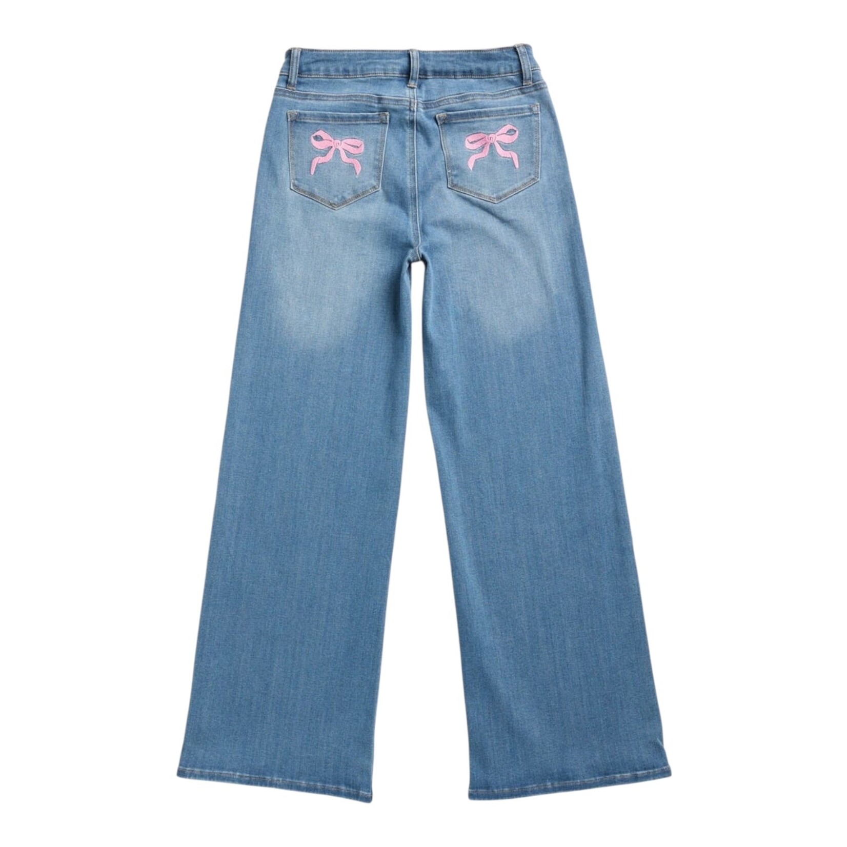 Tractr Indigo Bows Wide Leg Jeans