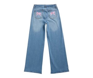 Tractr Indigo Bows Wide Leg Jeans - Ruffle Me This