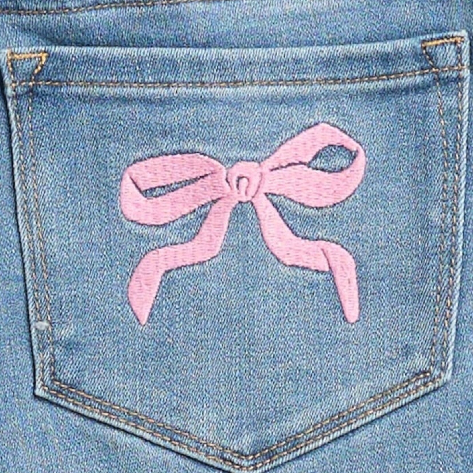 Tractr Indigo Bows Wide Leg Jeans