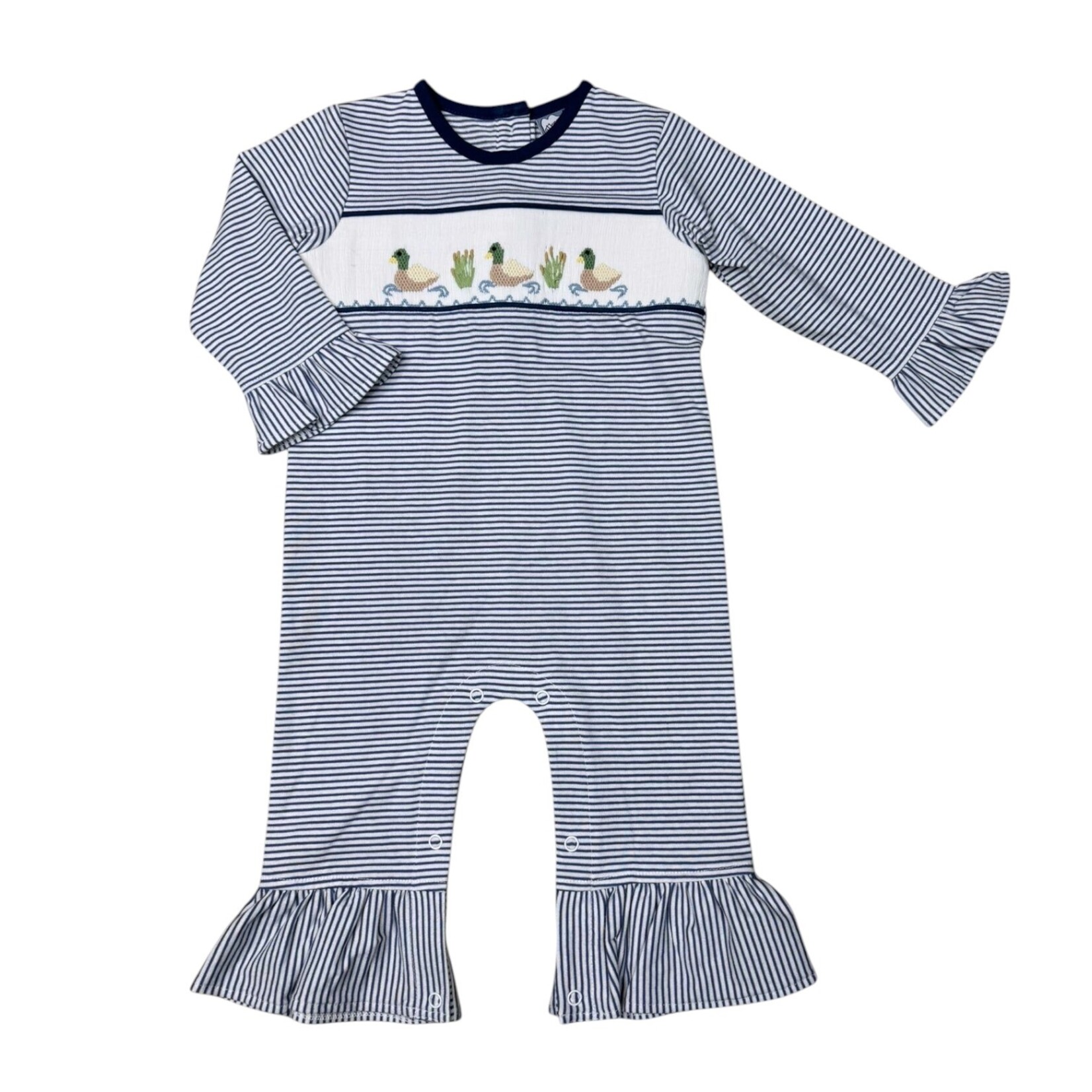 Three Sisters Mallard Duck Smocked Girl Romper