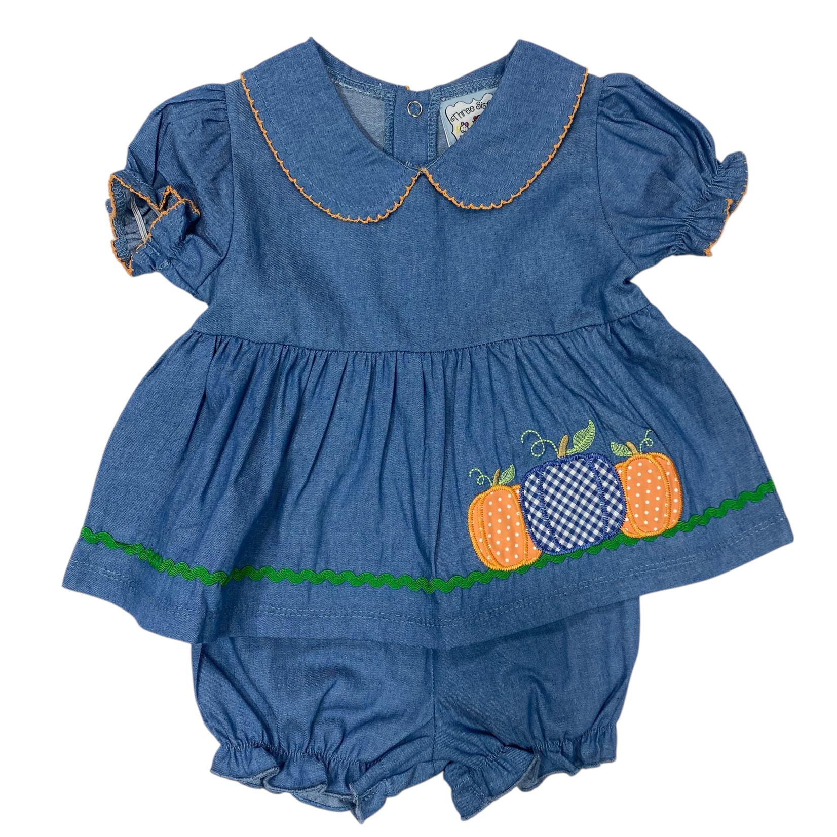 Three Sisters Pumpkin Patch Chambray Bloomer Set