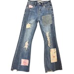 Tractr Patchwork Flare Jeans