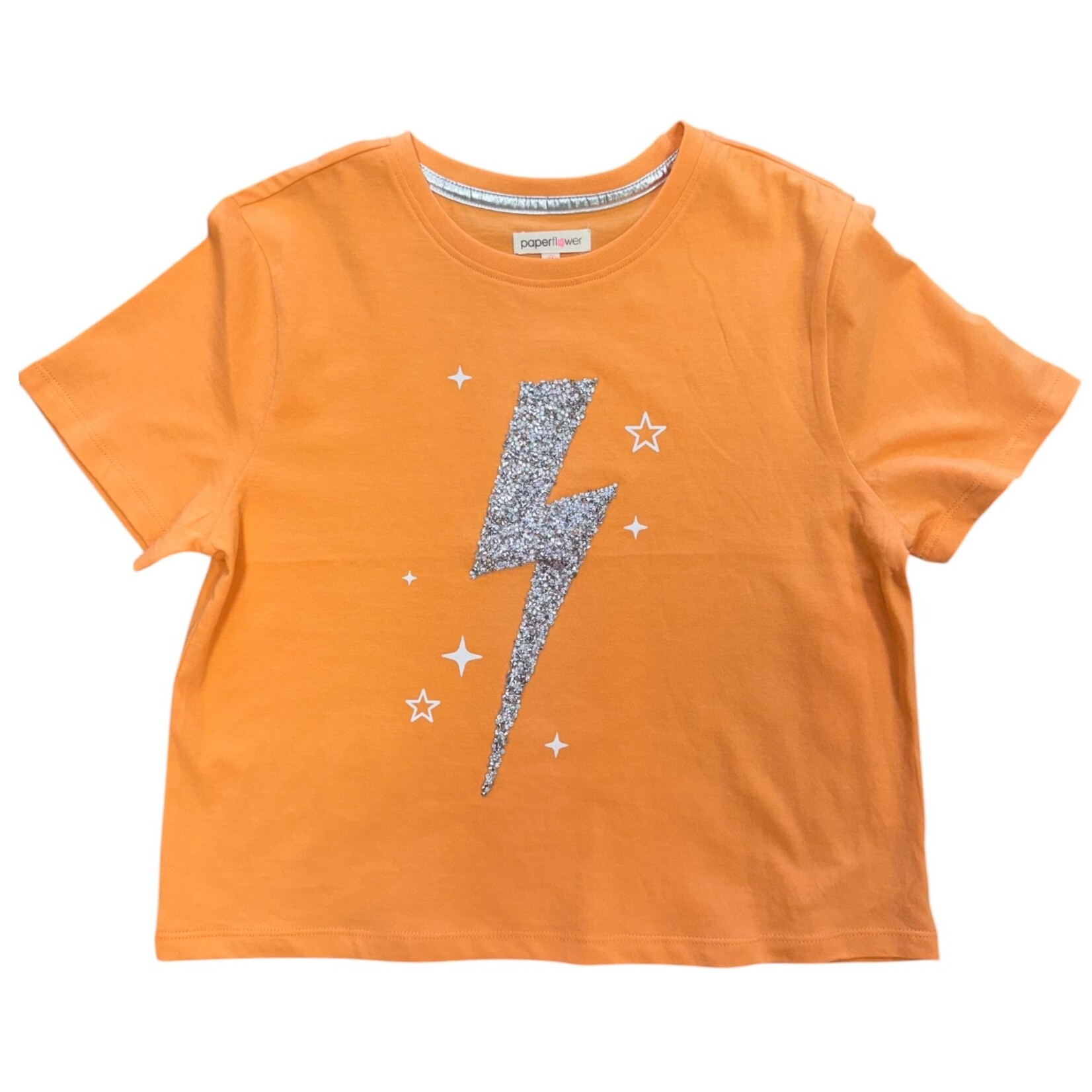 Paper Flower Rhinestone Lightning Bolt Shirt