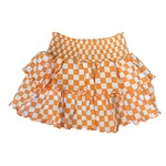 Paper Flower Orange & White Checkered Ruffle Skort