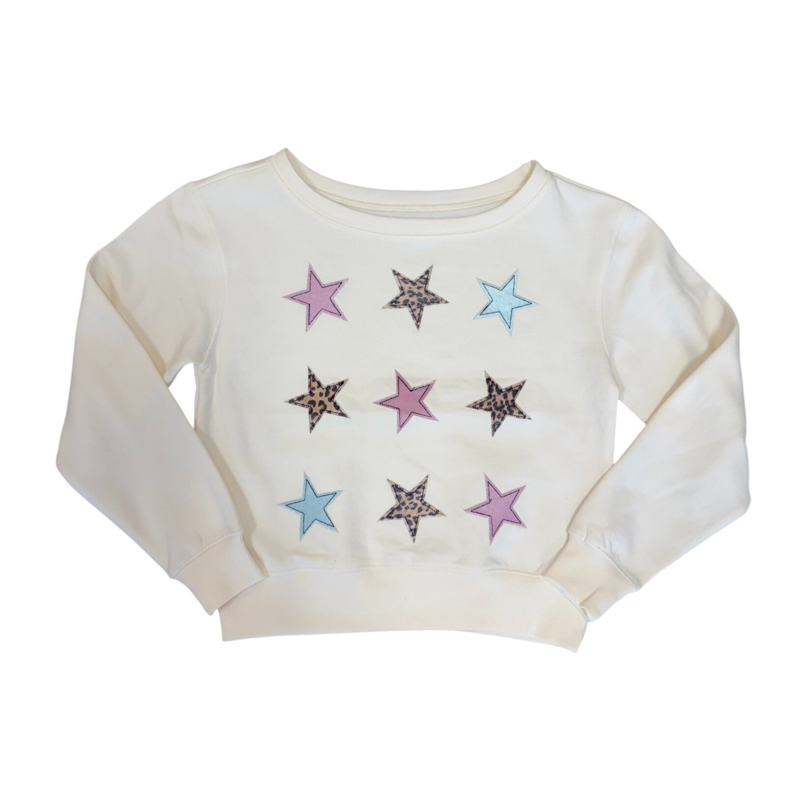 Paper Flower Star Applique Sweatshirt
