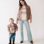 HAHA MAMA Brown Denim Adult Jacket