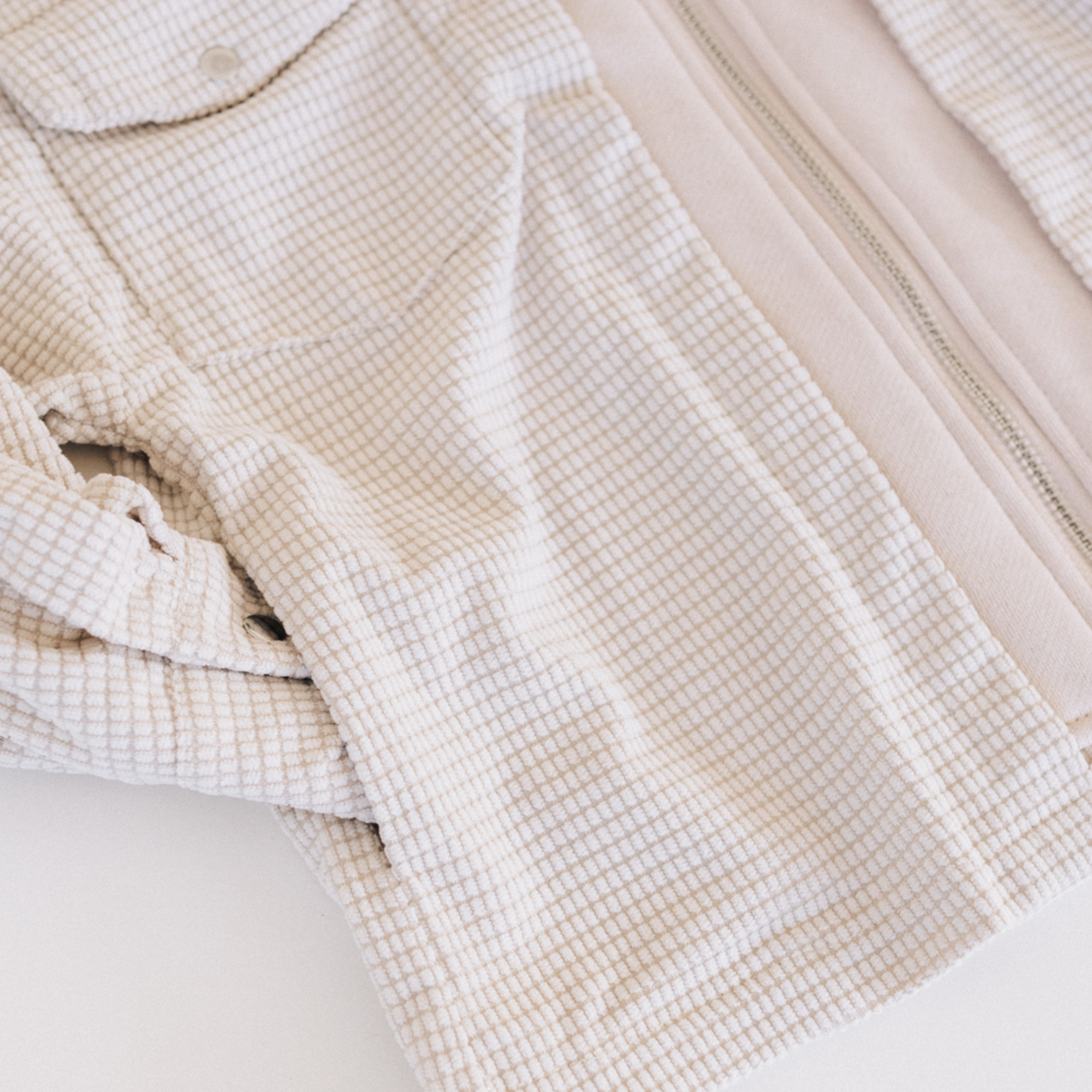 HAHA MAMA Ecru Hooded Kids Zip Up