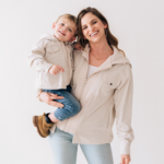 HAHA MAMA Ecru Hooded Adult Zip Up