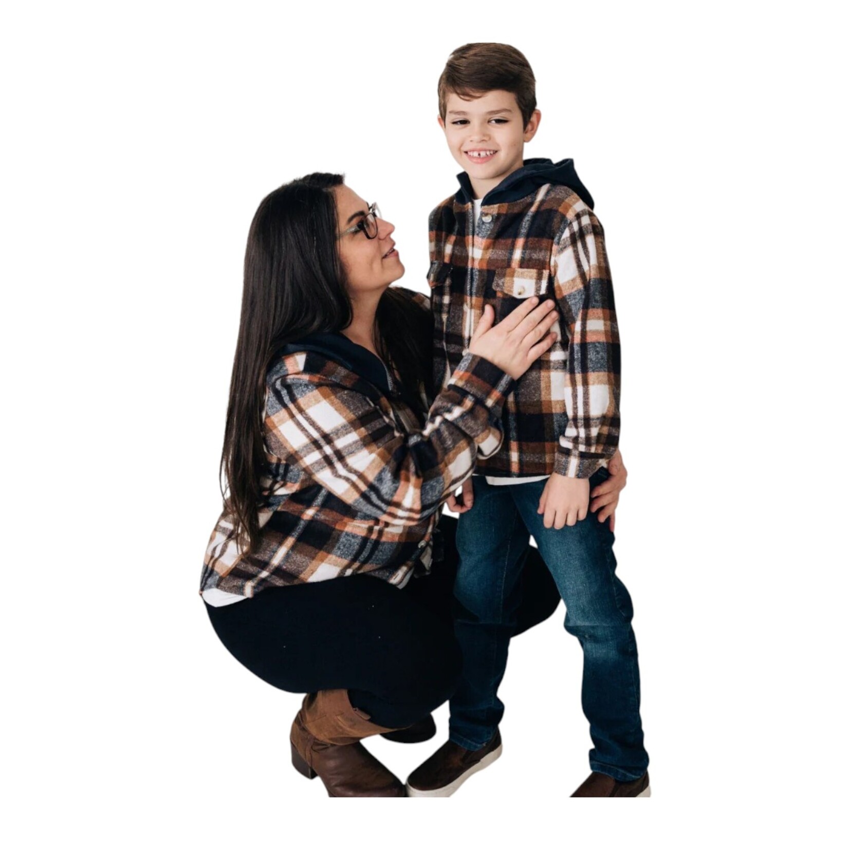 HAHA MAMA Navy/Copper Flannel & Raglan