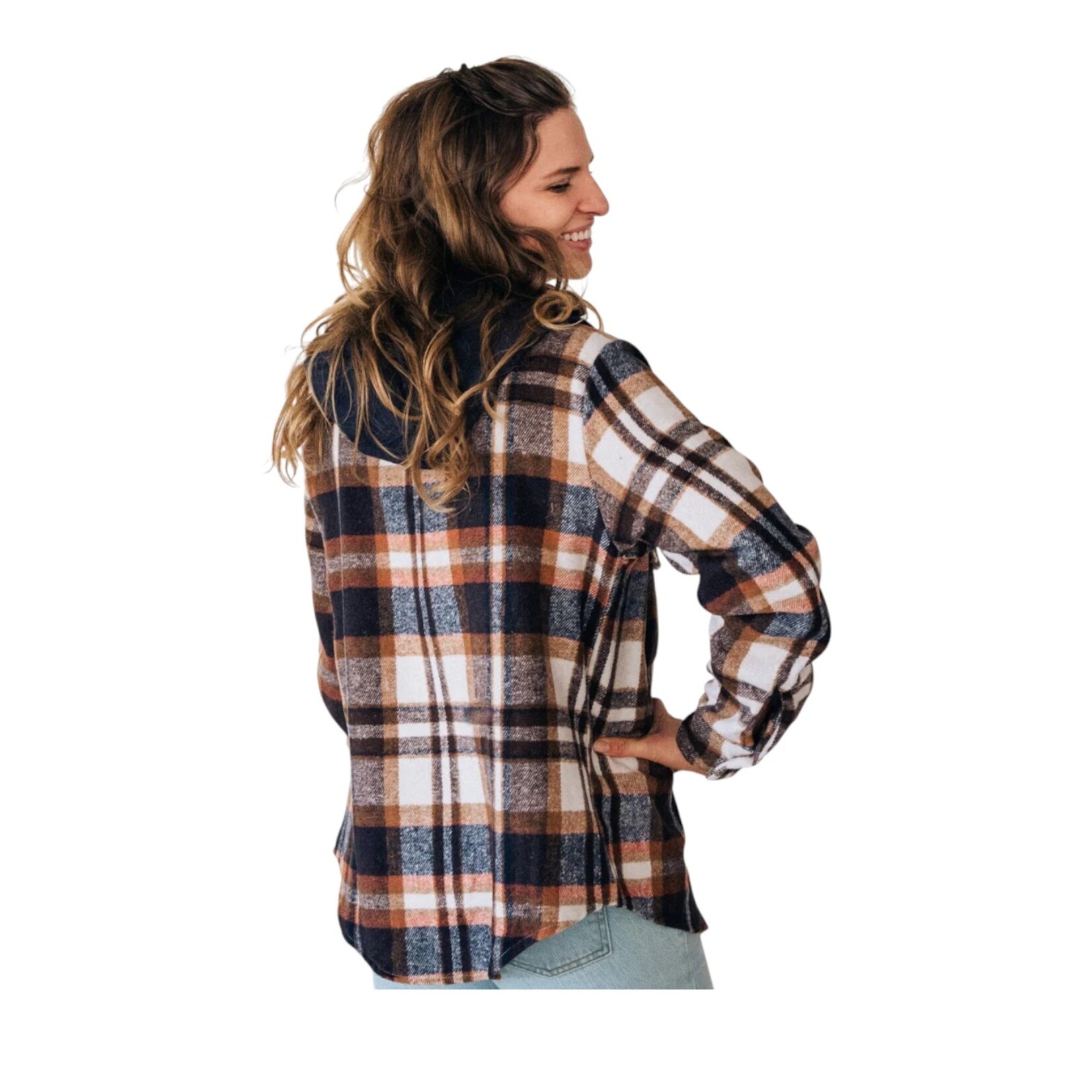 HAHA MAMA Navy/Copper Adult Flannel