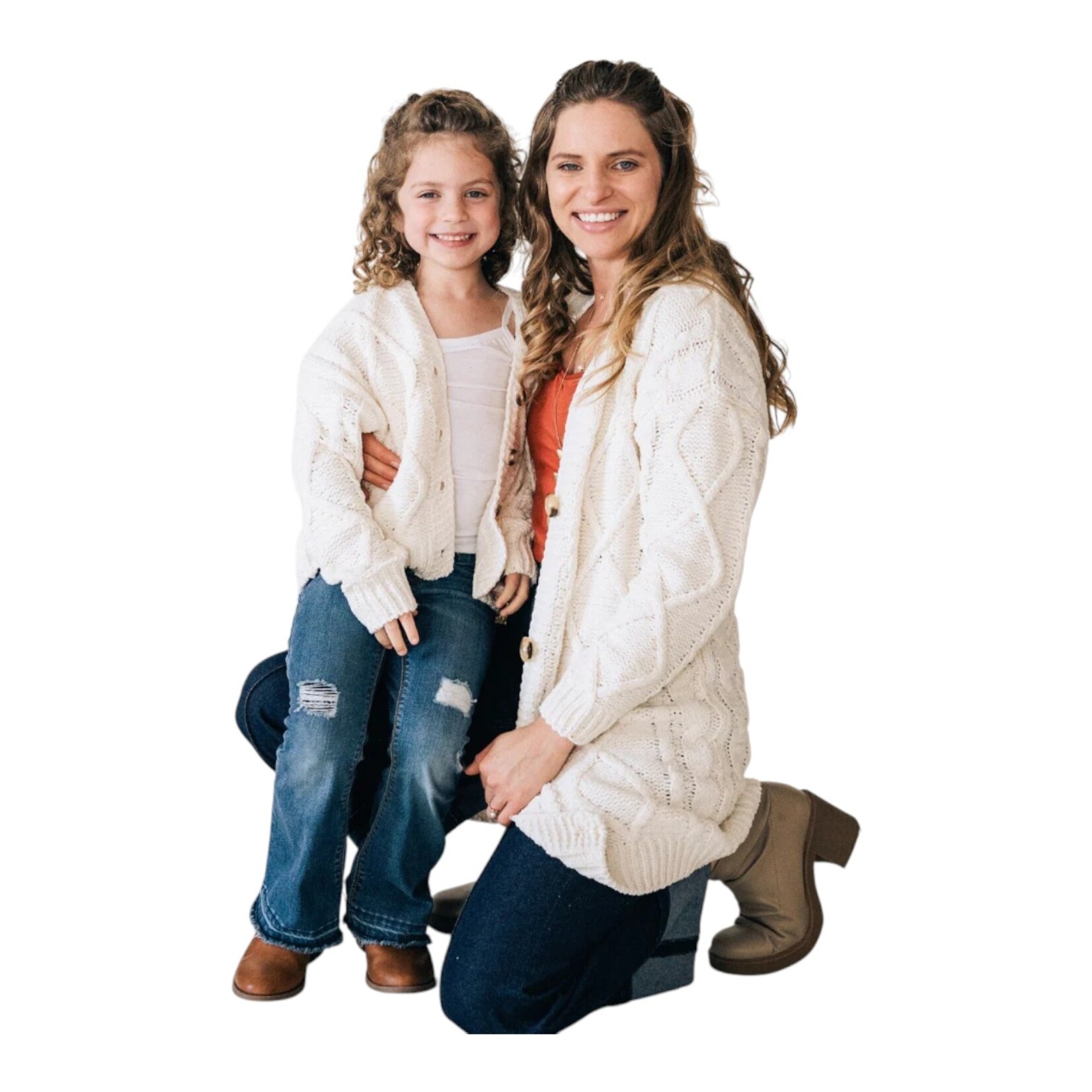 HAHA MAMA Ivory Cable Knit Cardigan