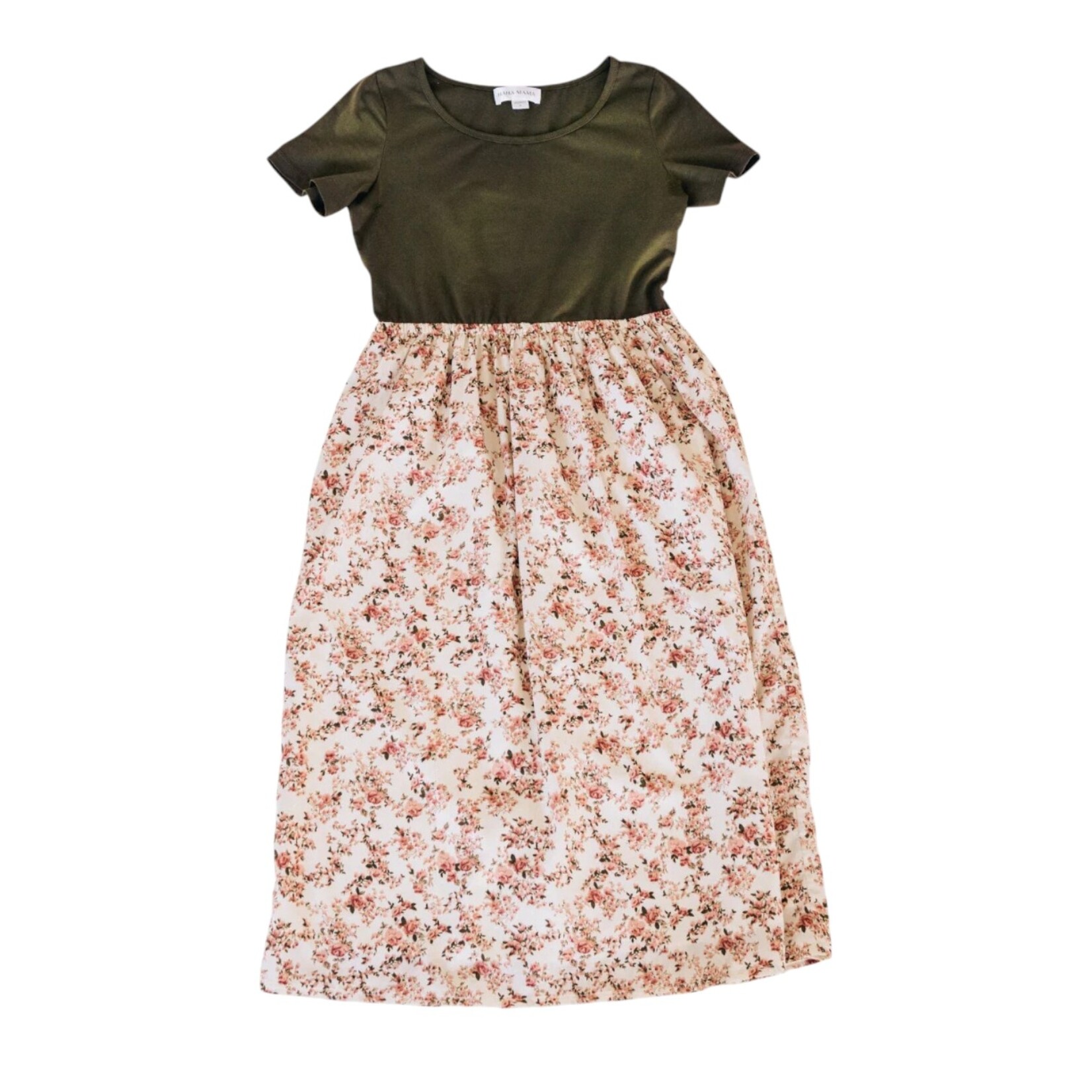 HAHA MAMA Green Floral Mommy Dress