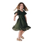 HAHA MAMA Green Chiffon Girls Dress