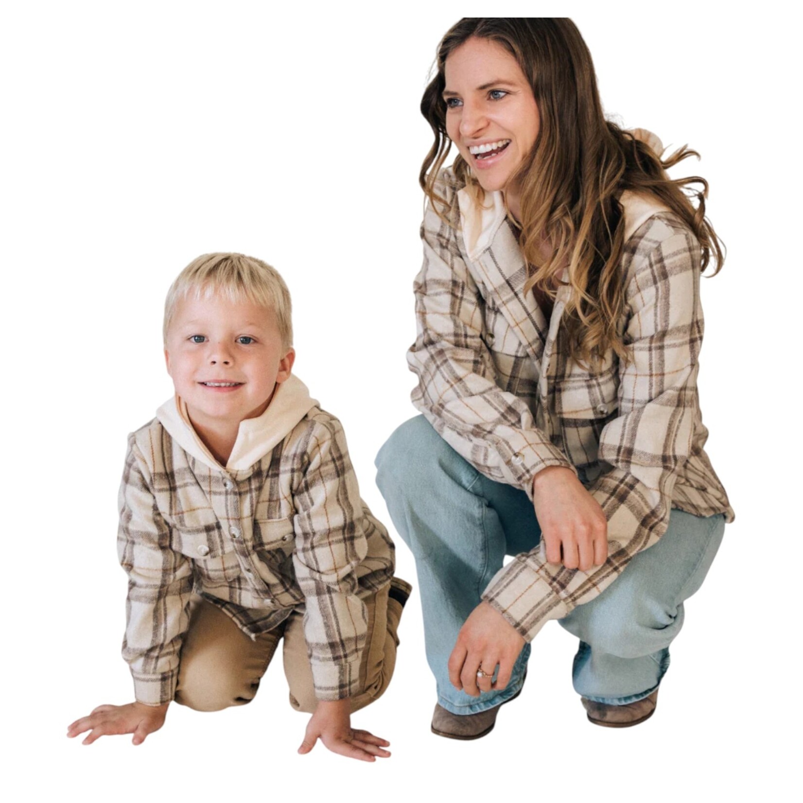HAHA MAMA Beige Adult Flannel