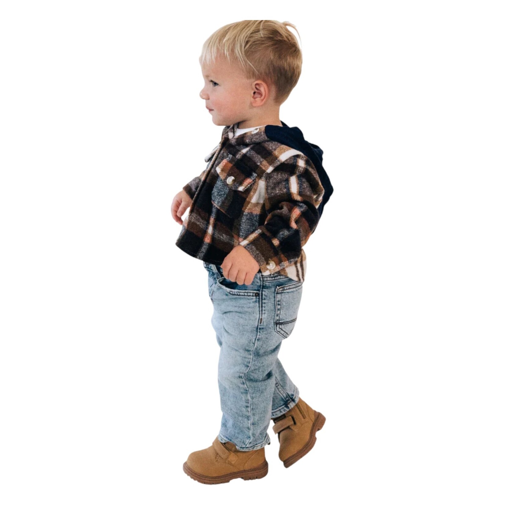 HAHA MAMA Navy/Copper Flannel & Raglan