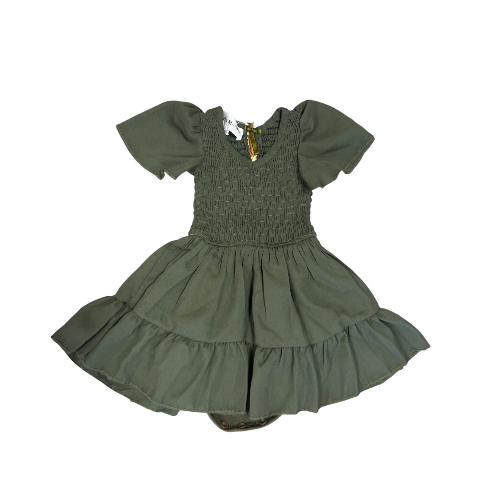 HAHA MAMA Green Chiffon Onesie Dress