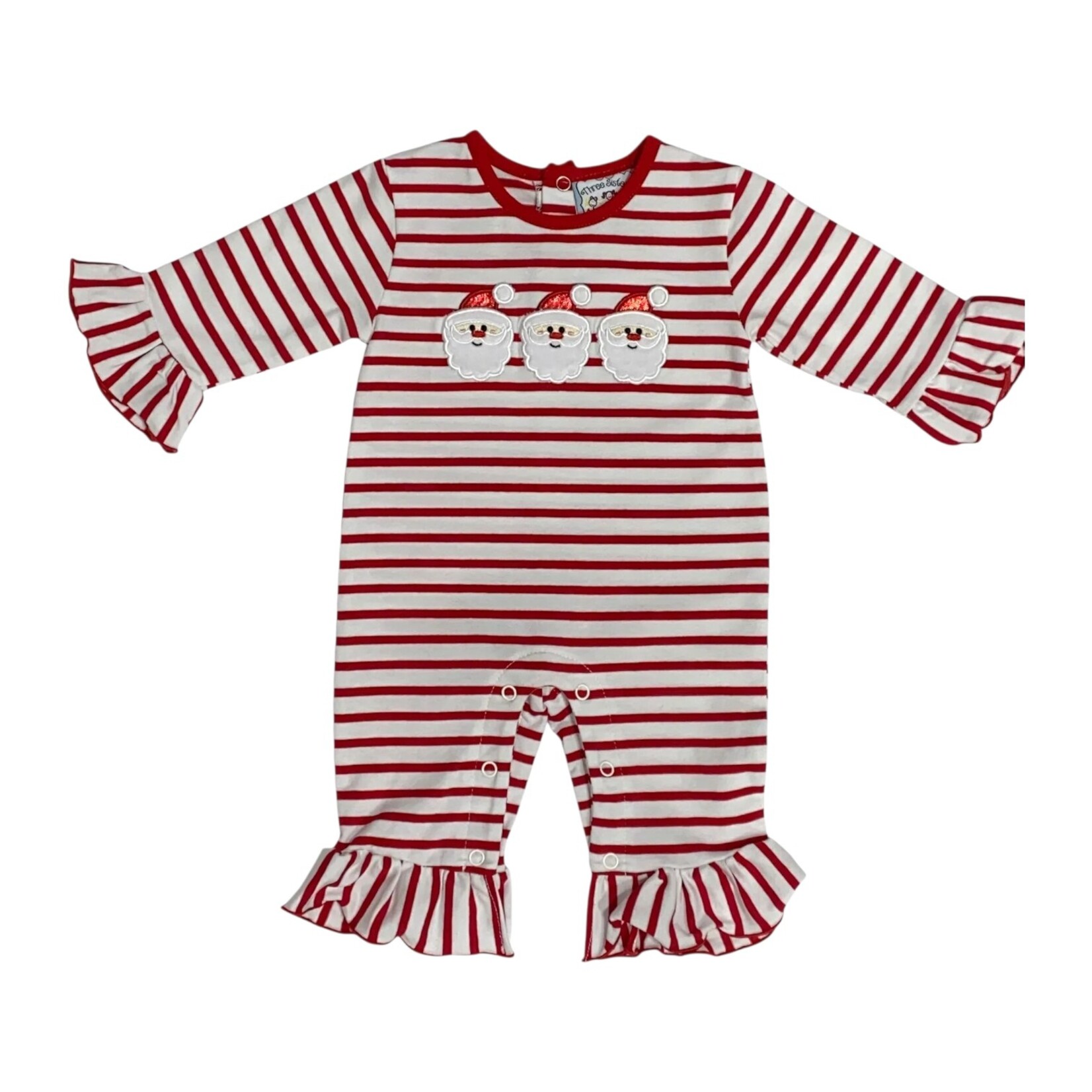 Three Sisters Santa Applique Girl Romper