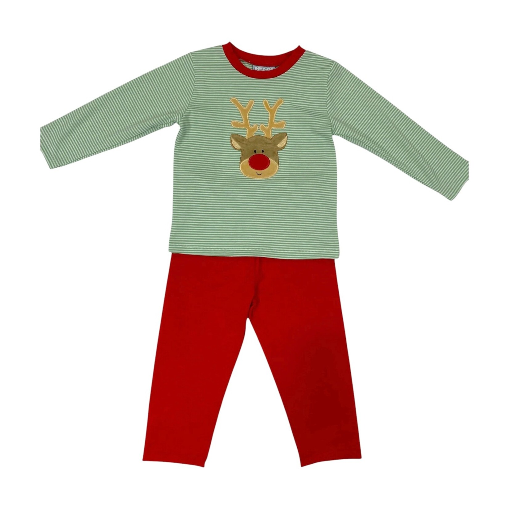 Three Sisters Reindeer Applique Pant Set