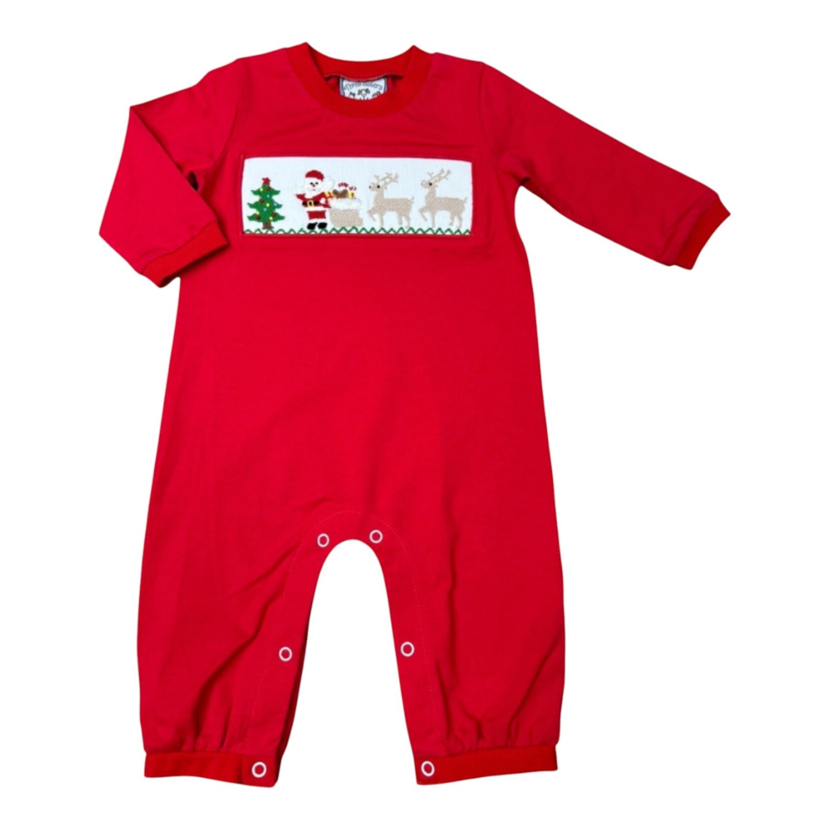 Three Sisters Christmas Time Smocked Romper