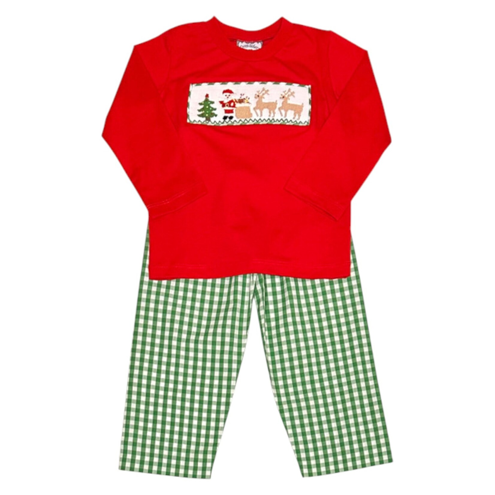 Three Sisters Christmas Time Smocked Pant Set