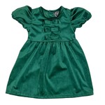 Emma Jean Chelsea Green Velvet Bow Dress