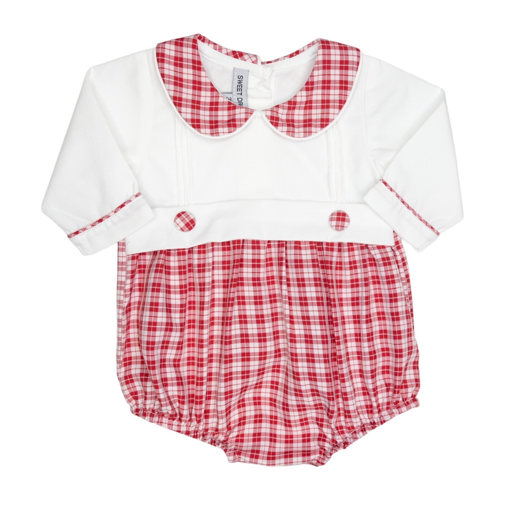 Sweet Dreams Red & White Plaid Boy Bubble