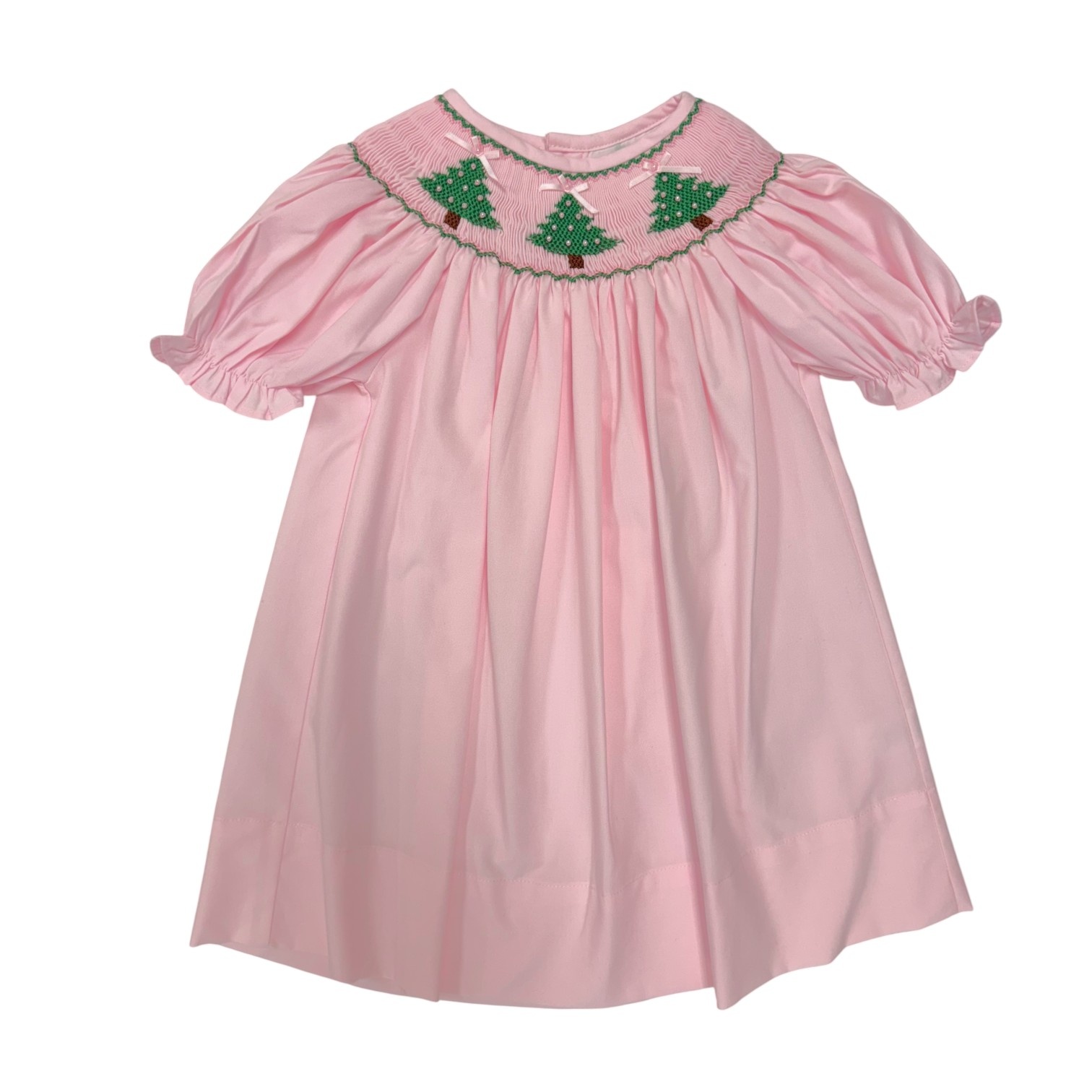 white christmas dresses Olympe Green Long Sleeve Smocked Dress main image 1