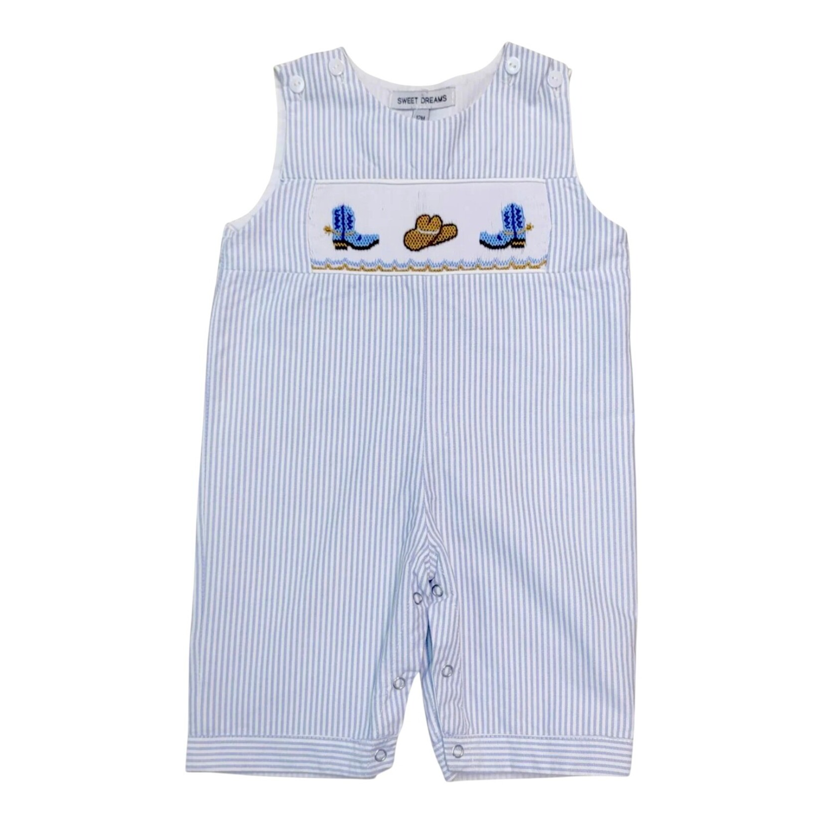 Sweet Dreams Cowboy Boots & Hat Smocked Longall