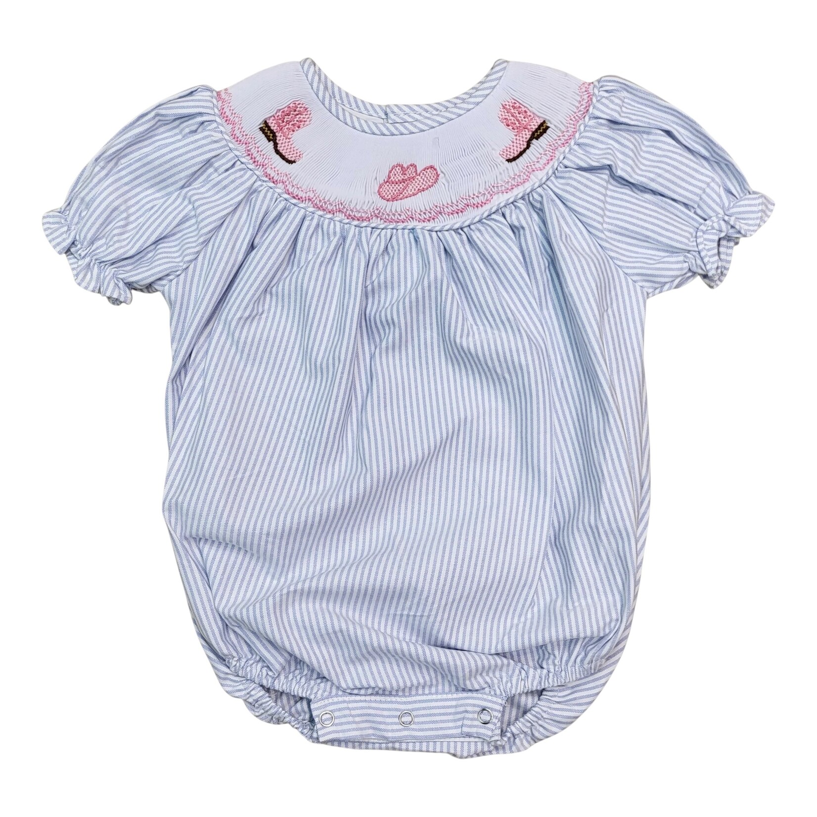 Sweet Dreams Cowgirl Boots & Hat Smocked Bubble