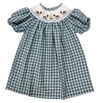 Sweet Dreams Green & Pink Mallard Smocked Dress