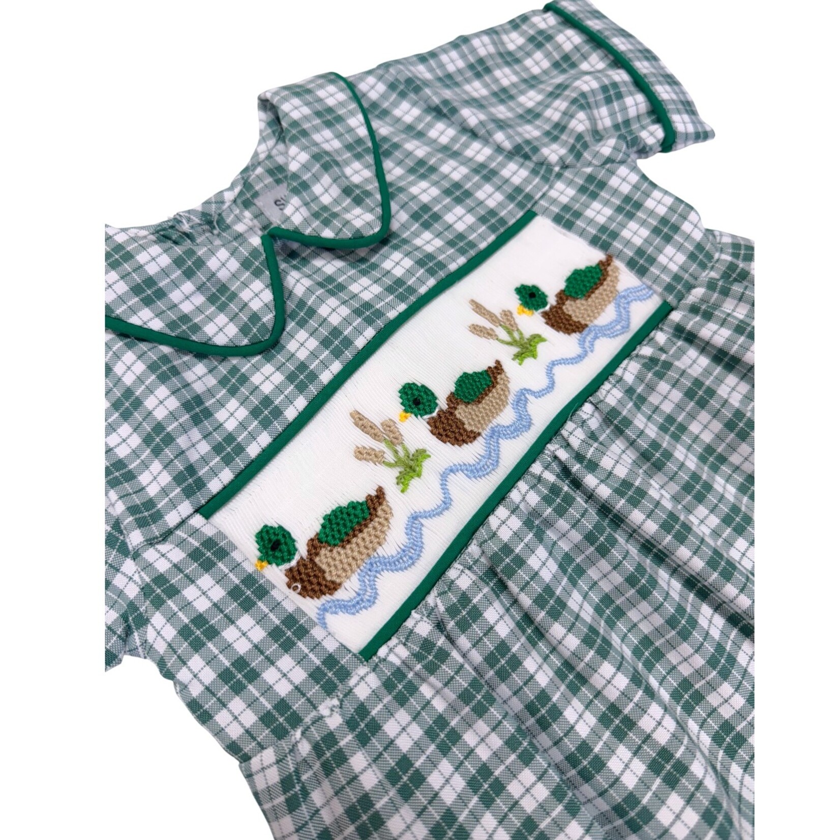 Sweet Dreams Green & Blue Smocked Mallard Bubble