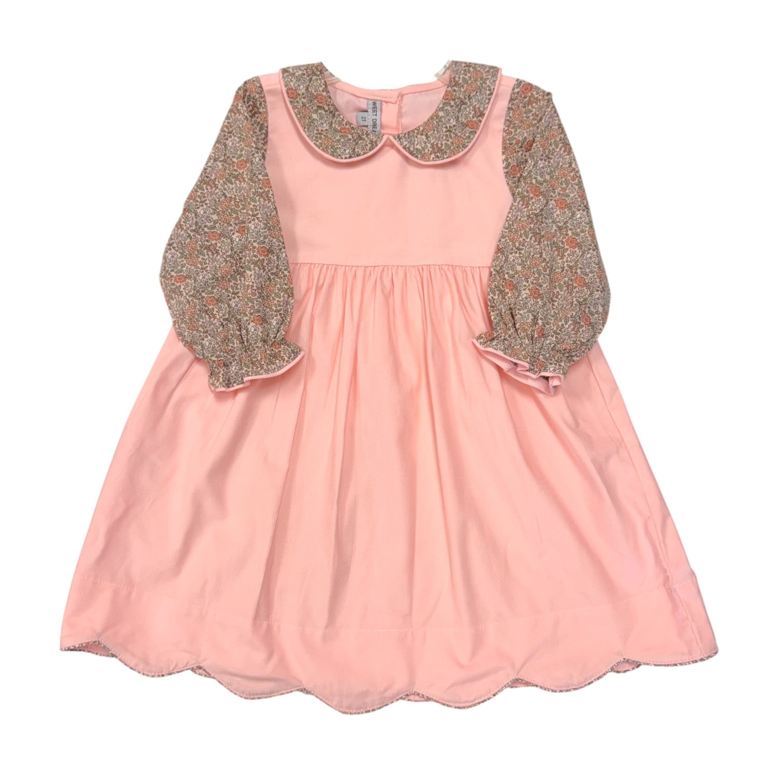 Sweet Dreams Pink Corduroy Floral Print Dress Sweet Dreams Pink Corduroy Floral Print Dress