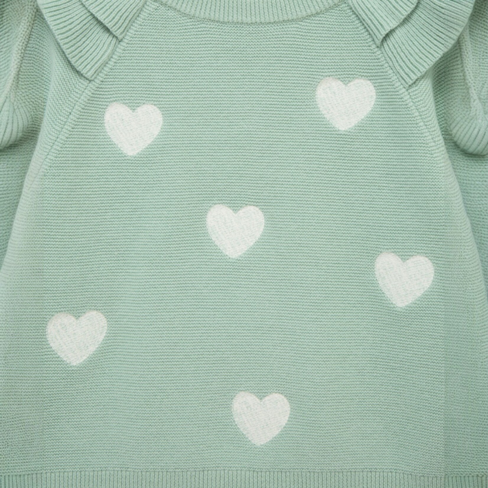 Little Me Mint Heart Sweater Set