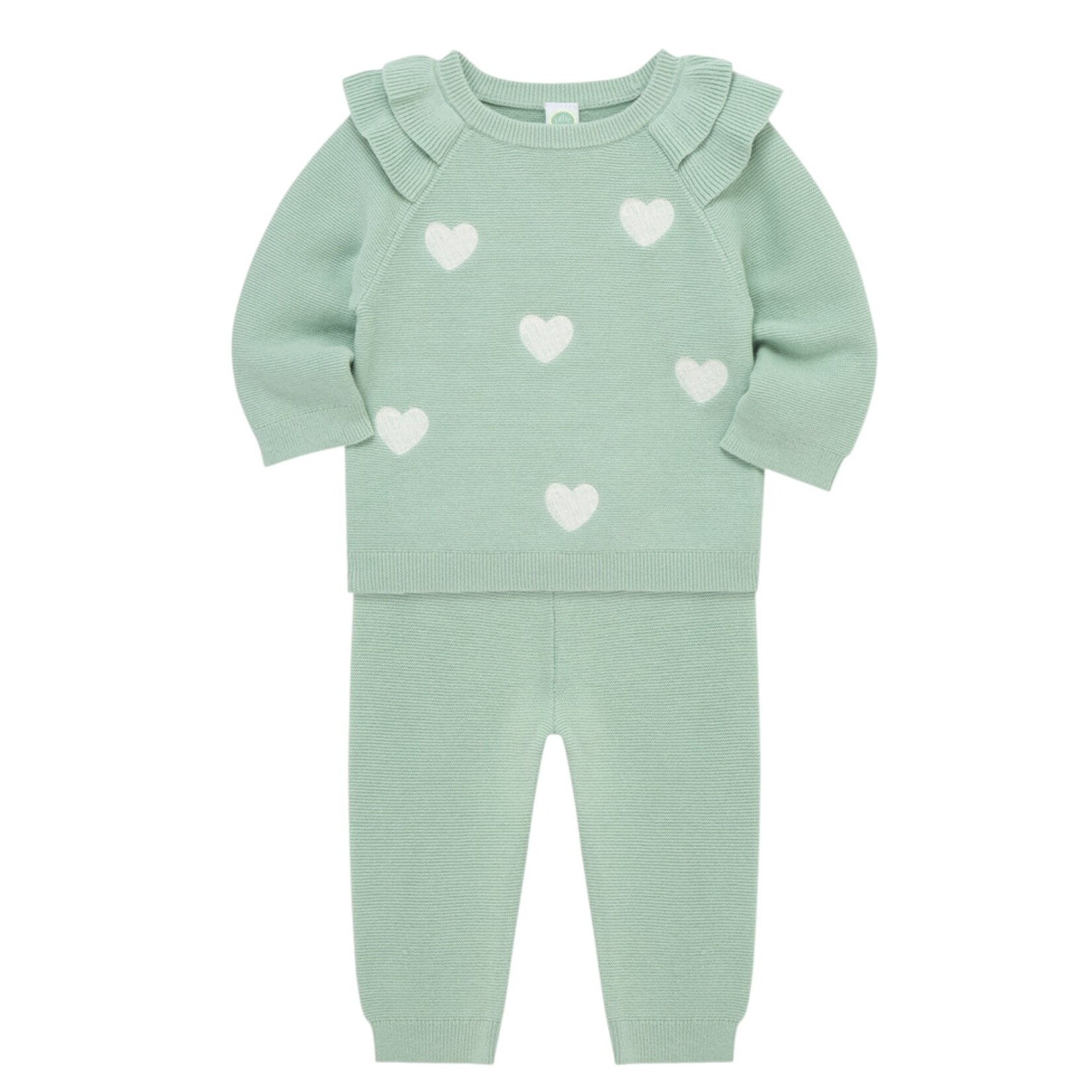 Little Me Mint Heart Sweater Set