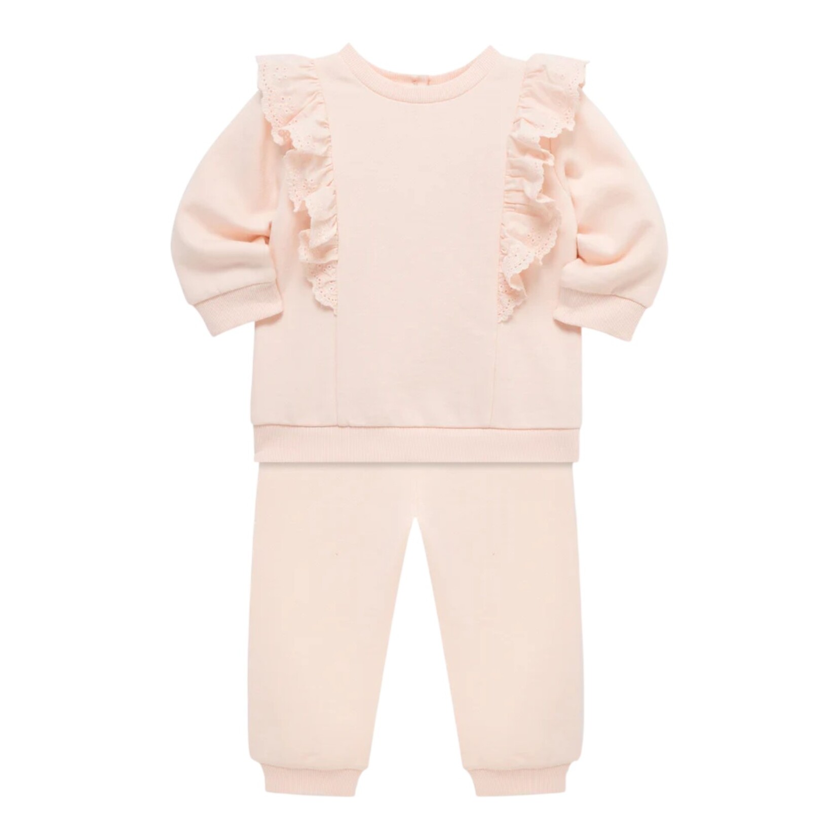 Little Me Pink Eyelet Jogger Set