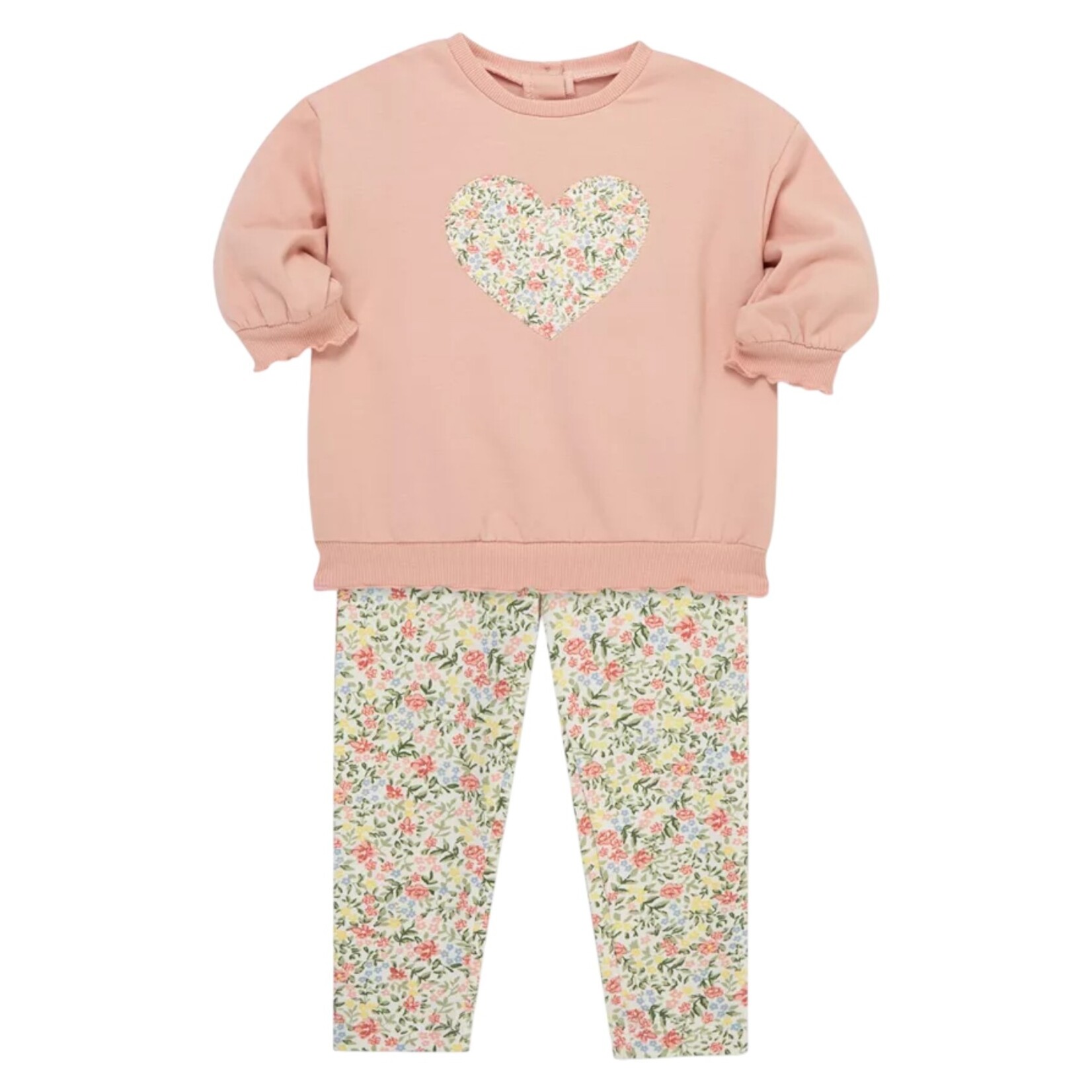 Little Me Floral Heart Sweatshirt Set