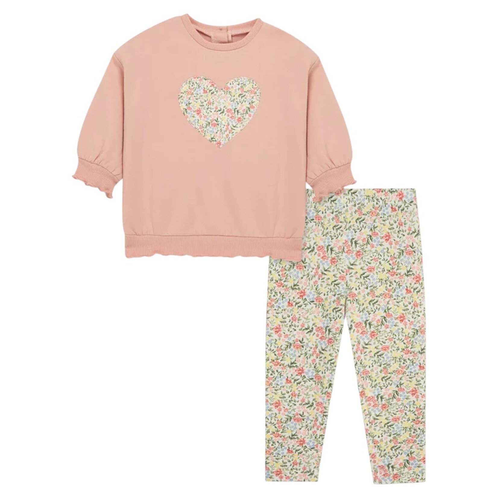 Little Me Floral Heart Sweatshirt Set