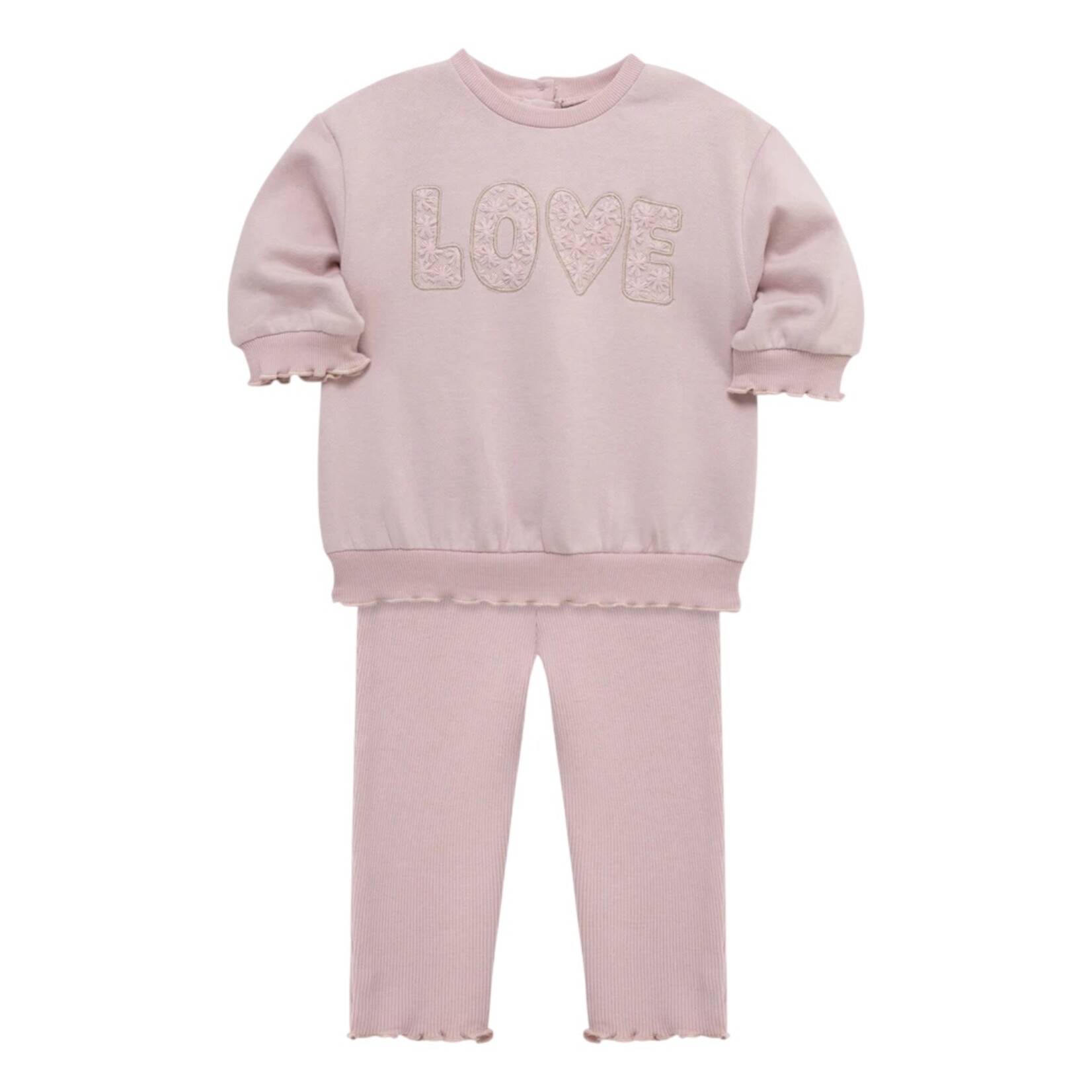 Little Me Violet Love Sweatshirt Set