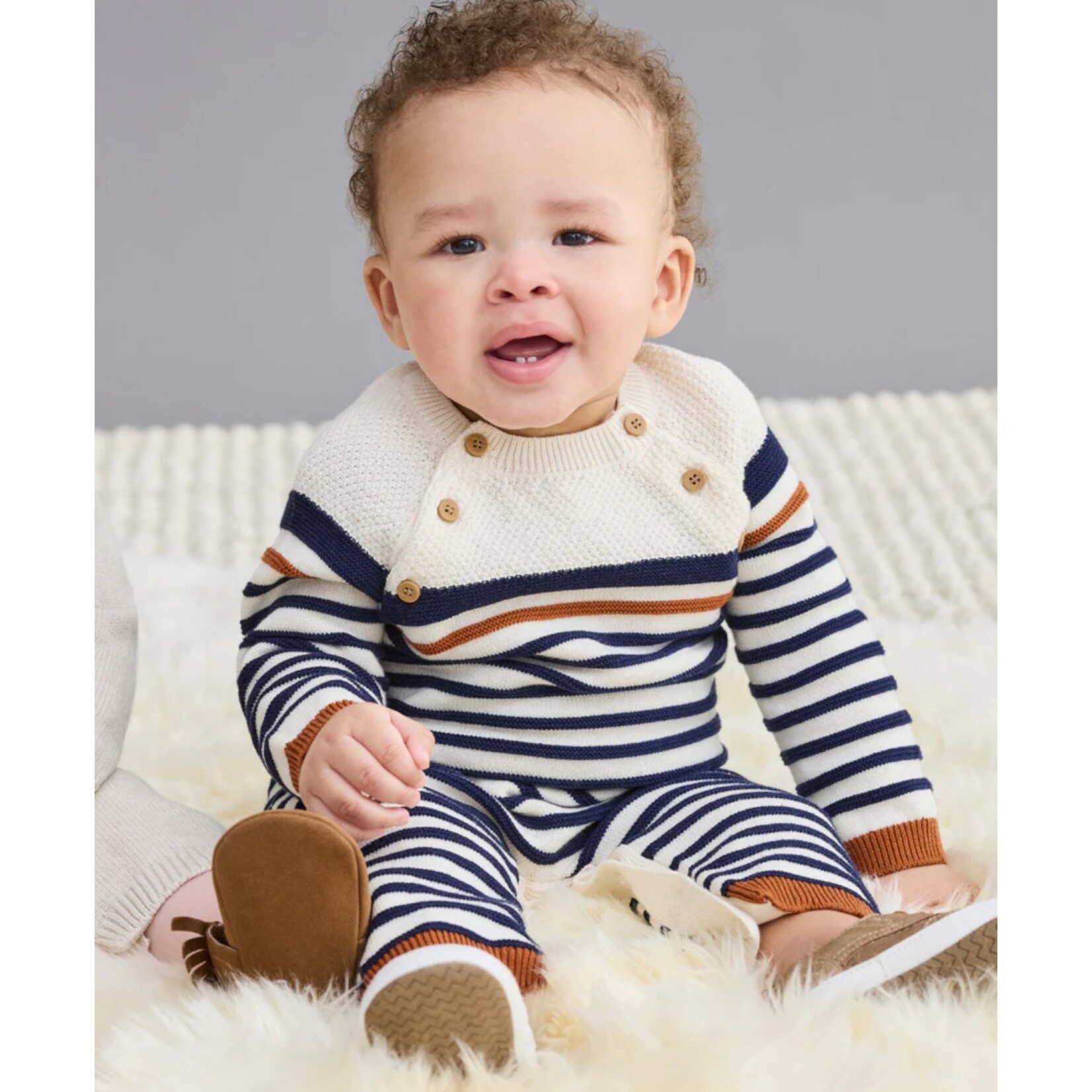 Little Me Block Stripe Coverall
